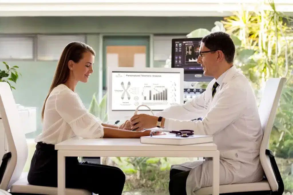 Doctor analysing patient